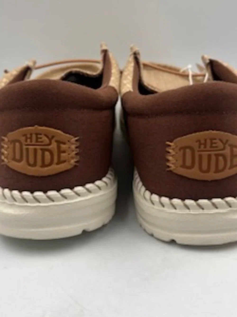 NEW Hey Dude Wally Funk Block Print Slip On Sneakers Men’s 11 Brown NWT
